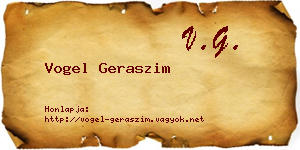 Vogel Geraszim névjegykártya